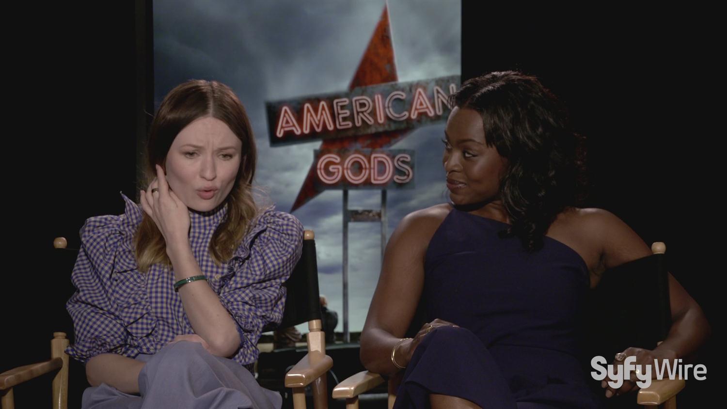 American Gods' Emily Browning and Yetide Badaki on Book Changes, Being Nerds American Gods' Emily Browning and Yetide Badaki on Book Changes, Being Nerds